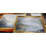 Three large Framed Oil on Canvas landscapes: signed Terry Beech,