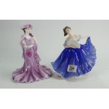 Royal Doulton lady figures: Elaine HN2791 & Coalport Lianna(2)