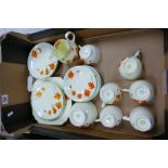Hand Decorated Collingwoods floral decorated tea set: