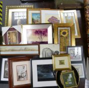 A large collection of framed prints(17):