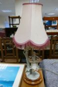Capodimonte Resin Large Figure Group Table Lamp: