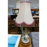 Capodimonte Resin Large Figure Group Table Lamp: