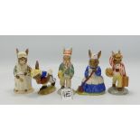 Royal Doulton Bunnykins Figures to include: TouchDown DB29, Cook DB85, Paperboy DB77,