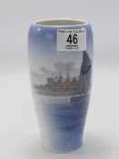 Royal Copenhagen pottery vase: with images of ships.