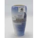 Royal Copenhagen pottery vase: with images of ships.