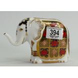 Royal Crown Derby paperweight large Elephant: with gold stopper,