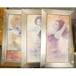 Three silver framed 1990's prints:
