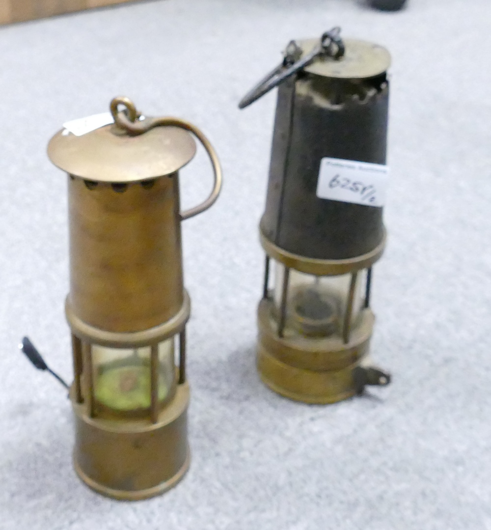 Richard Johnson & similar Brass Safety Miners Lamp: later converted to electricity(2)