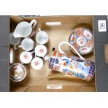 Modern Japanese tea set: decorated with birds of paradise