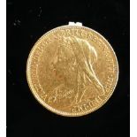 1900 gold full sovereign: Victoria and St George and the dragon.
