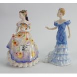 Royal Doulton lady figures: Centre Stage HN3861 & Rosemary HN3691(2)