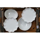 4 x Royal Doulton Creamware dinner table pieces: Comprising 2 x comports 14cm high x 200.