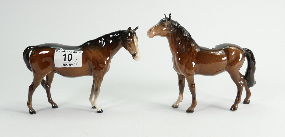 Beswick mare facing left: 1991 together with head up pony 1197