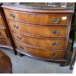 Reproduction Bow fronted Chest of 4 drawers: