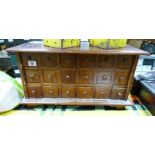Reproduction Fruit Wood Table Top Bank of Drawers: