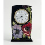 Moorcroft Anemone tribute design mantle clock: dated 2003. height 15.