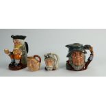 Royal Doulton Character jugs to include: Miniature John Barleycorn, Don Quixote,