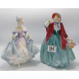 Royal Doulton Lady Figures Lady Charmain HN1948 & seconds Southern belle HN2425(2):