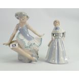 D'Art SA figurine of a girl: together with a Tengra ballerina figurine ( 1 arm A/F) (2)