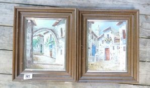 Two Mediterranean theme oil on canvas: