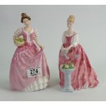 Royal Doulton lady figures: Alexandra HN3292 & Miss Kay HN3659(2)