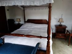 Mahogany reproduction four poster bed: