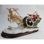 Lennox porcelain tableau figure Father Christmas Magical Journey :length 42cm.