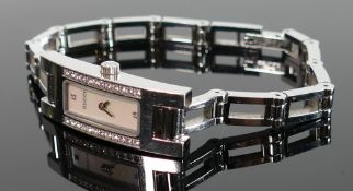 Gucci ladies wrist watch: Ref 39512 390SL W/MOP DBSS, with original box.