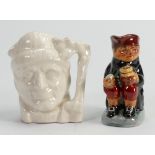 Royal Doulton prototype miniature jugs: Comprising miniature Lumberjack jug in all white colourway