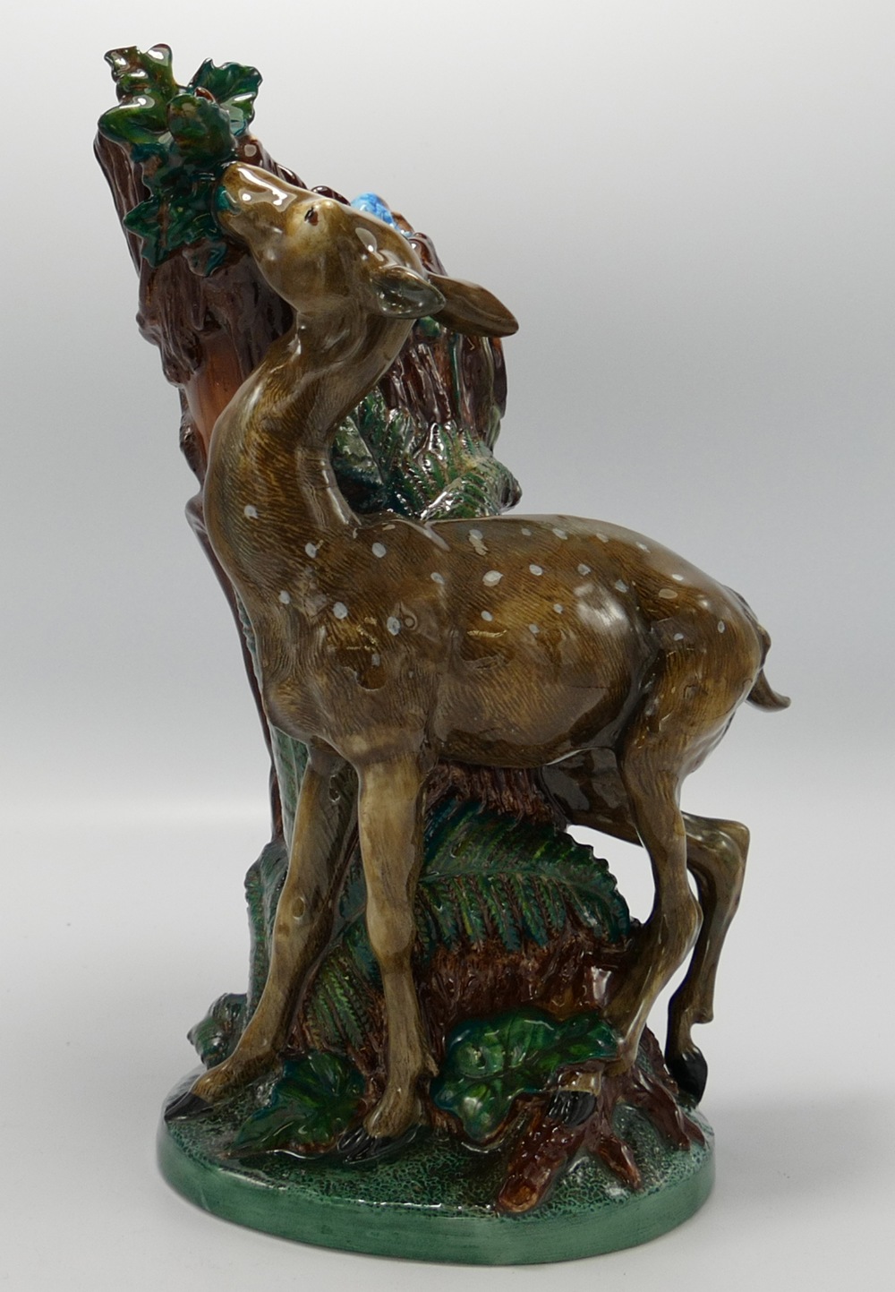 Mintons Majolica miniature model of a Fawn: 2002 limited edition, height 25.5cm.