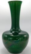 Japanese Awaji monochrome squat vase, glazed in tones of mottled Green, height 30.
