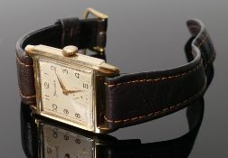 Vintage Helvetia gentlemans automatic wrist watch: Gold plated presentation watch dated 1953 with