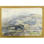 Leslie Gilbert Staffordshire moorlands scene: Watercolour on paper, 58 x 40cm.