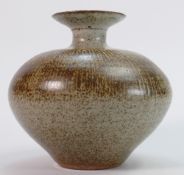 Studio pottery stoneware vase: Height 15cm.