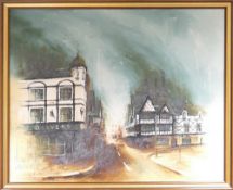 David Cartwright oil on canvas of Chester: Signed,