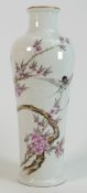 Chinese Porcelain Vase Decorated with Swallows & Blossom: height 28cm