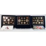 A collection of Royal Mint proof coins: Including 2006,2005 & 2007 UK proof coin collections,