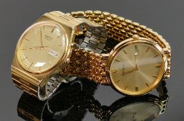 Seiko Quartz date gentlemans wristwatch: Together with a similar Pulsar example.