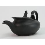 Wedgwood 19th century black Basalt tea pot: Measuring 8cm high. Without damage.