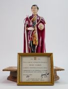Large limited edition figure Hereford Fine China figure of Prince Charles to commemorate The Royal