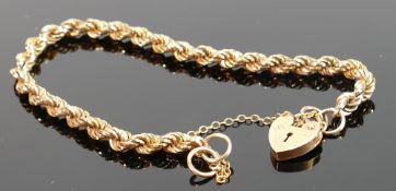 9ct gold ornate Rope bracelet: 5.