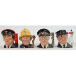Royal Doulton set of small character jugs: Royal Doulton small jugs from the Journey through