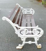 Cast iron Coalbrookdale style garden seat: With embossed leaf decoration.