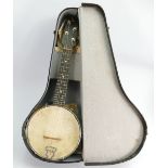 British made vintage Banjo in case: Length 56cm.