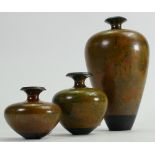 A collection of Andrew Hill studio pottery vases: Height of tallest 16cm.