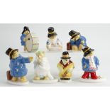 A collection of Coalport Paddington Bear figures: To include Bathtime, In the Snow, Hitchhikes,