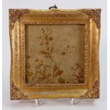 18th century French woven silk picture: In later gilt frame, 16cm x 16cm.