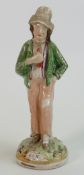 Staffordshire 19th century figure GIN and WATER: Measures 22cm high, some paint loss to jacket.