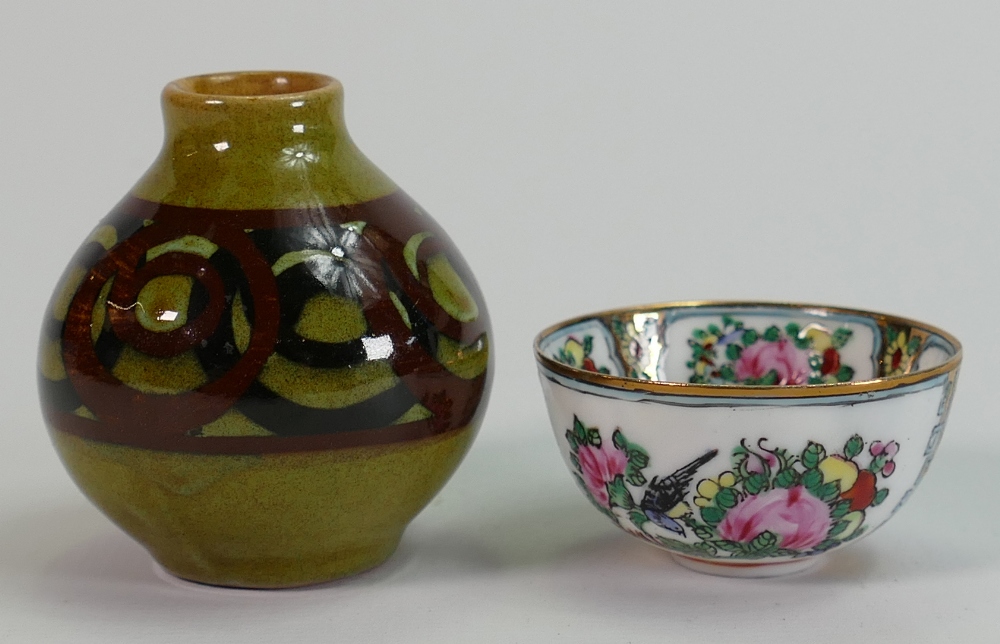 A collection of Art glassware and miniature oriental items: including Cloissone, porcelain, - Image 3 of 11