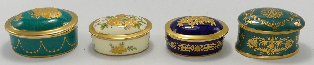 A collection of Minton prototype pill boxes: Date from 1990s including Pate sur Pate,